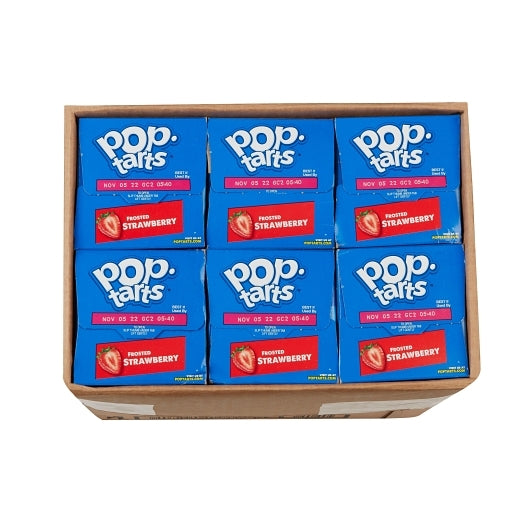 Pop-Tarts Frosted Strawberry, 12 x 13.5 oz Case - GS1 open-case image