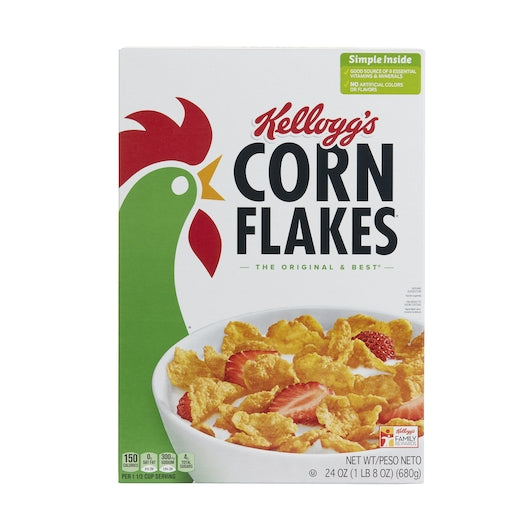 Kellogg's Corn Flakes Cereal Giant Size Box, 8 x 24 oz Case - Breakfast Foods - image 2