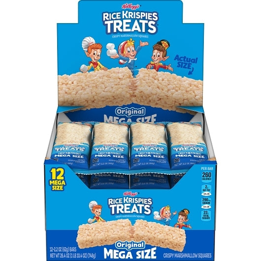 Rice Krispies Squares Original, 6 x 12 x 2.2 oz Case - Snack Bars & Granola Bars