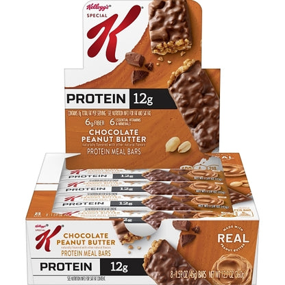 KEEBLER Special K Chocolate Peanut Butter Protein Meal Bars, 6 x 8 x 1.59 oz Case - DOT product image 2
