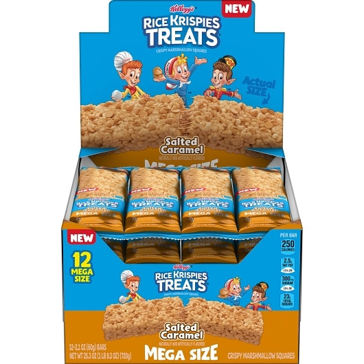 Kellogg's Rice Krispies Treats Squares Caramel, 6 x 12 x 2.1 oz Case - Rice & Grains