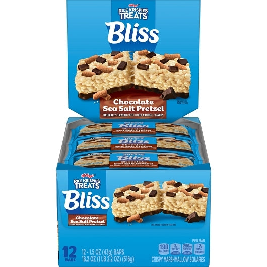 Kellogg's Chocolate Rice Krispies Bliss Treats Squares, 8 x 12 x 1.5 oz Case - Snack Bars & Granola Bars