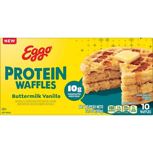 Eggo Protein Buttermilk Vanilla Waffles, 8 x 12.3 oz Case - Breakfast Foods - image 2