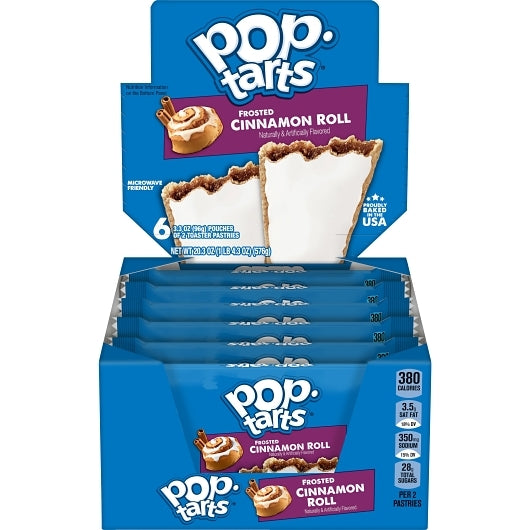 Pop-Tarts Cinnamon Roll Toaster Pastries, 12 x 6 x 3.3 oz Case - Bakery & Desserts