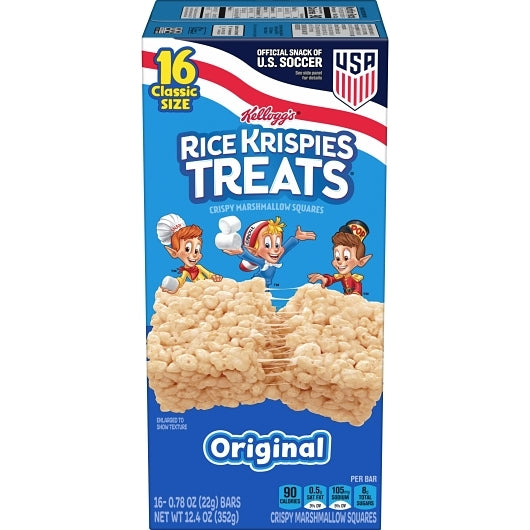 Kelloggs Rice Krispies Value Pack Original Square Treat, 6 x 16 x 0.78 oz Case - Snack Bars & Granola Bars