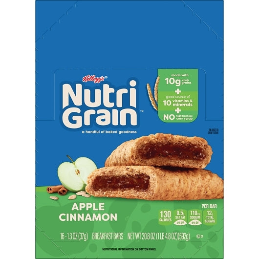 Nutrigrain Apple Bars Nutri-Grain Apple Cinnamon Cereal Bar, 3 x 16 x 1.3 oz Case - DOT product image 5