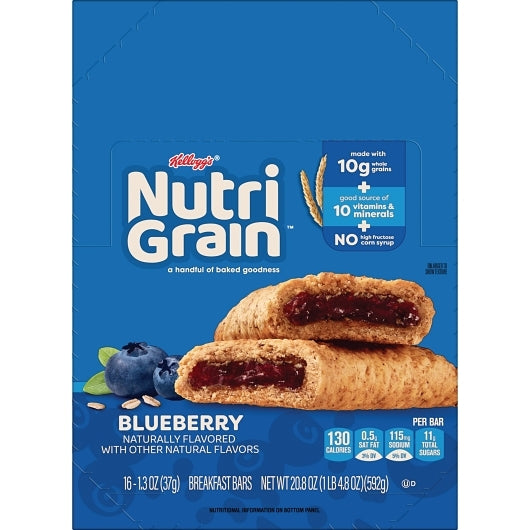Nutrigrain Blueberry Bars Nutri-Grain Blueberry Cereal Bar, 3 x 16 x 1.3 oz Case - DOT product image 6