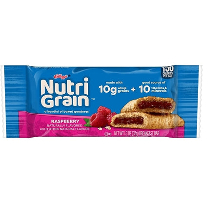 Nutrigrain Raspberry Bars Nutri-Grain Raspberry Cereal Bars, 3 x 16 x 1.3 oz Case - Breakfast Foods