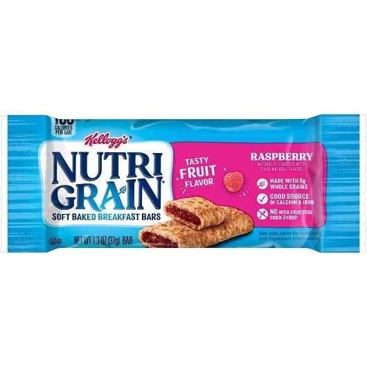 Kellogg's Nutri-Grain Raspberry Cereal Bars, 3 x 16 x 1.3 oz Case - Breakfast Foods