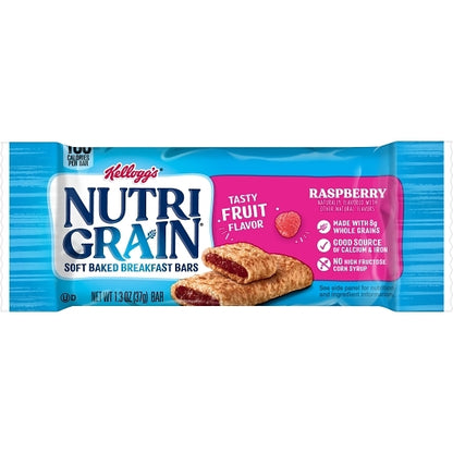 Kellogg's Nutri-Grain Raspberry Cereal Bars, 3 x 16 x 1.3 oz Case - Breakfast Foods