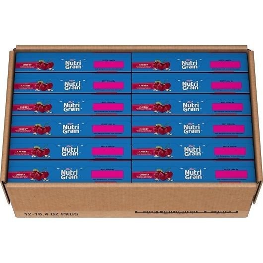 Nutrigrain Raspberry Bars Nutri-Grain Raspberry Cereal Bars, 3 x 16 x 1.3 oz Case - GS1 open-case image