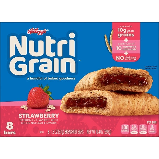 Nutrigrain Strawberry Bars Nutri-Grain Strawberry Cereal Bar, 12 x 8 x 1.3 oz Case - DOT product image 3