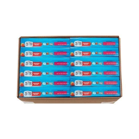 Nutrigrain Strawberry Bars Nutri-Grain Strawberry Cereal Bar, 12 x 8 x 1.3 oz Case - GS1 open-case image