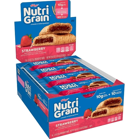 Kellogg's Nutri-Grain Strawberry Cereal Bars, 3 x 16 x 1.3 oz Case - DOT product image 2
