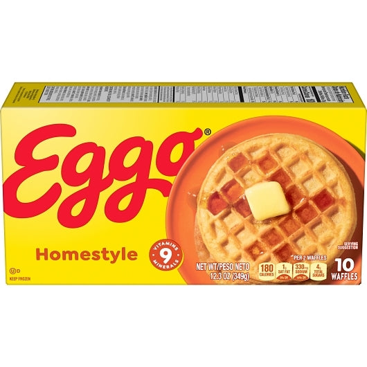 Eggo Homestyle Waffle, 8 x 12.3 oz Case - Breakfast Foods