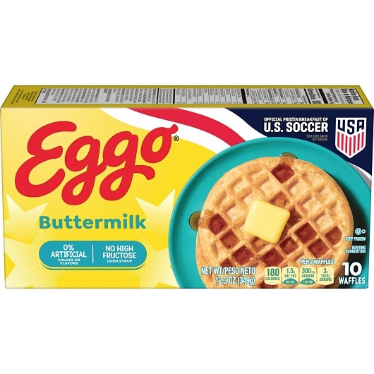 Eggo Buttermilk Waffle, 8 x 12.3 oz Case - Breakfast Foods
