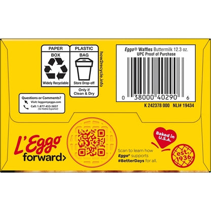 Eggo Buttermilk Waffle, 8 x 12.3 oz Case - DOT product image 4