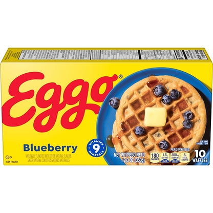 Eggo Blueberry Waffle, 8 x 12.3 oz Case - Breakfast Foods