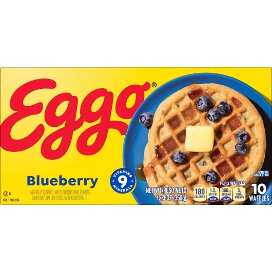 Eggo Blueberry Waffle, 8 x 12.3 oz Case - DOT product image 2
