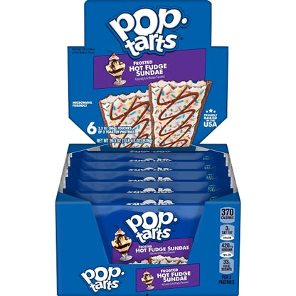 Pop Tarts Ice Pop-Tarts Frosted Open & Fold Display Hot Fudge Sunday Pastry, 12 x 6 x 3.3 oz Case - Bakery & Desserts