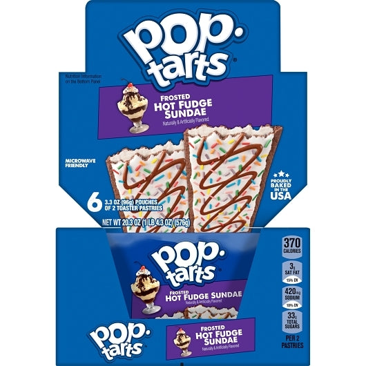 Pop Tarts Ice Pop-Tarts Frosted Open & Fold Display Hot Fudge Sunday Pastry, 12 x 6 x 3.3 oz Case - DOT product image 4