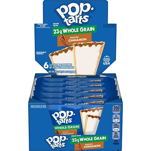 Pop-Tarts Whole Grain Frosted Brown Sugar Cinnamon Pastry, 12 x 6 x 3.3 oz Case - Bakery & Desserts