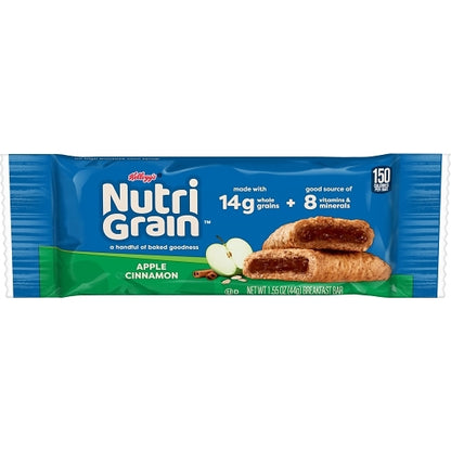 Kellogg's Nutri-Grain Apple Cinnamon Cereal Bar, 6 x 16 x 1.55 oz Case - Breakfast Foods