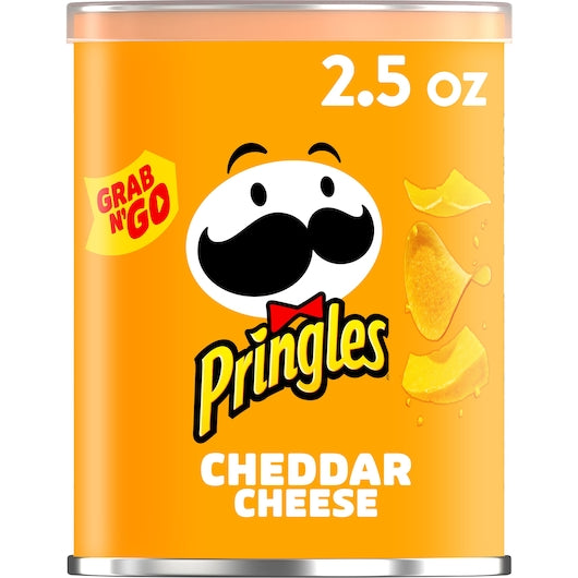 Pringles Grab & Go Cheddar Cheese Potato Crisp, 12 x 2.5 oz Case - Snacks