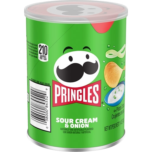 Pringles Grab & Go Sour Cream & Onion Potato Crisp, 12 x 1.4 oz Case - Snacks