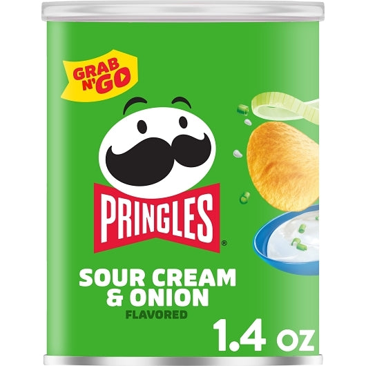 Pringles Grab & Go Sour Cream & Onion Potato Crisp, 12 x 1.4 oz Case - DOT product image 4