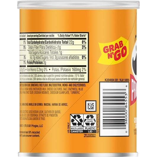 Pringles Cheddar Cheese Potato Crisp, 12 x 1.4 oz Case - DOT product image 4