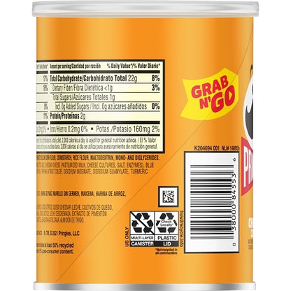 Pringles Cheddar Cheese Potato Crisp, 12 x 1.4 oz Case - DOT product image 4