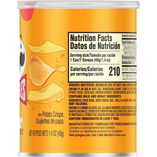 Pringles Cheddar Cheese Potato Crisp, 12 x 1.4 oz Case - DOT product image 5