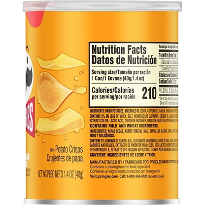 Pringles Cheddar Cheese Potato Crisp, 12 x 1.4 oz Case - DOT product image 5