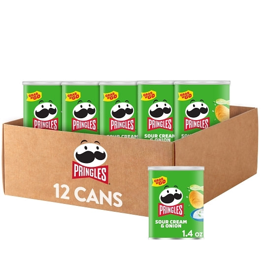 Pringles Grab & Go Sour Cream & Onion Potato Crisp, 12 x 1.4 oz Case - DOT product image 6