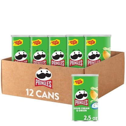 Pringles Grab & Go Sour Cream & Onion Potato Crisp, 12 x 2.5 oz Case - DOT product image 8