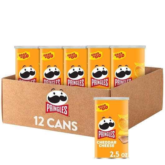 Pringles Grab & Go Cheddar Cheese Potato Crisp, 12 x 2.5 oz Case - DOT product image 3