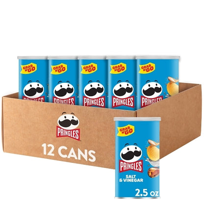Pringles Salt & Vinegar Potato Crisp, 12 x 2.5 oz Case - DOT product image 8