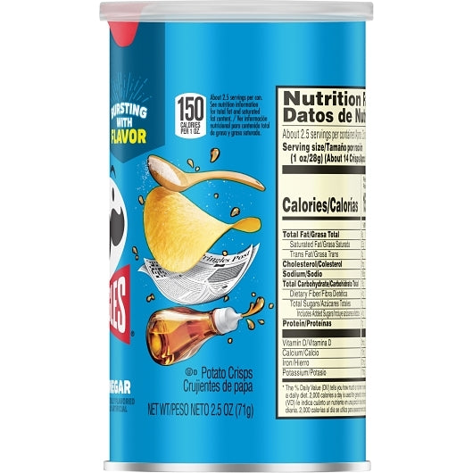 Pringles Salt & Vinegar Potato Crisp, 12 x 2.5 oz Case - DOT product image 7