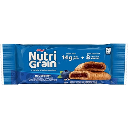 Kelloggs Nutrigrain Blueberry Nutri-Grain Blueberry Cereal Bar, 6 x 16 x 1.55 oz Case - Breakfast Foods