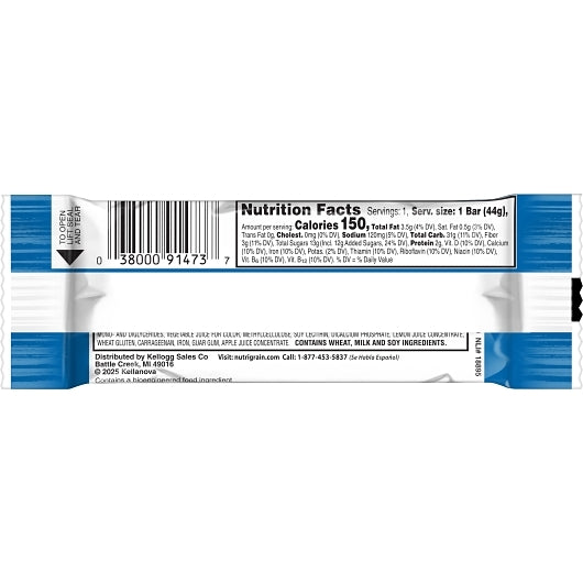 Kelloggs Nutrigrain Blueberry Nutri-Grain Blueberry Cereal Bar, 6 x 16 x 1.55 oz Case - DOT product image 8