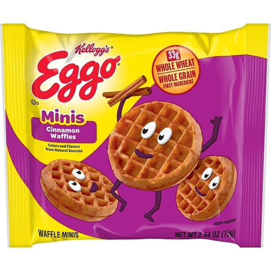 Eggo Bites Cinnamon Mini Waffles, 72 x 2.64 oz Case - Breakfast Foods