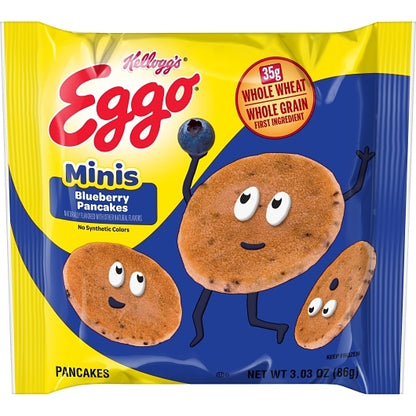 Eggo Bites Mini Blueberry Pancake, 72 x 3.03 oz Case - Breakfast Foods