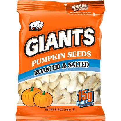 Giant Snack Pumpkin Seeds Roasted & Salted, 12 x 5.15 oz Case - Nuts & Seeds