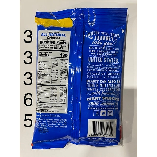 Giant Snack Inc Original Roasted & Salted Seeds, 12 x 5.75 oz Case - Nuts & Seeds