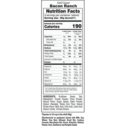 Giant Snack Inc Giants Bacon Ranch Seeds, 12 x 5 oz Case - DOT product image 2
