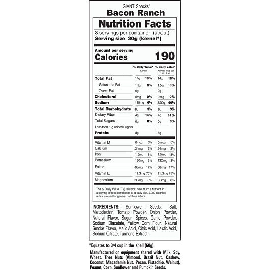 Giant Snack Inc Giants Bacon Ranch Seeds, 12 x 5 oz Case - DOT product image 2