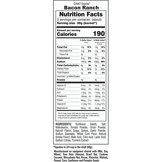 Giant Snack Inc Giants Bacon Ranch Seeds, 12 x 5 oz Case - DOT product image 3