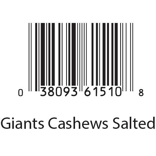 Giant Snack Giants Cashew Salted, 8 x 4 oz Case - Nuts & Seeds