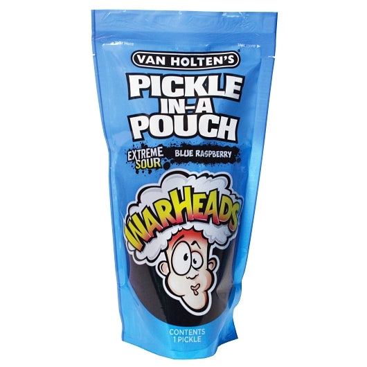 Van Holten's Warheads Blue Raspberry Jumbo-Pickle Pouches, 12 x 1 each Case - Condiments & Sauces